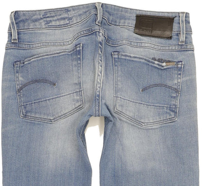 G-Star 3301 Women Blue Straight Slim Stretch Jeans W27 L29