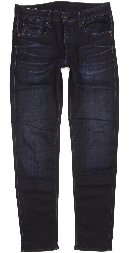 G-Star 3301 Women Navy Straight Slim Stretch Jeans W28 L31
