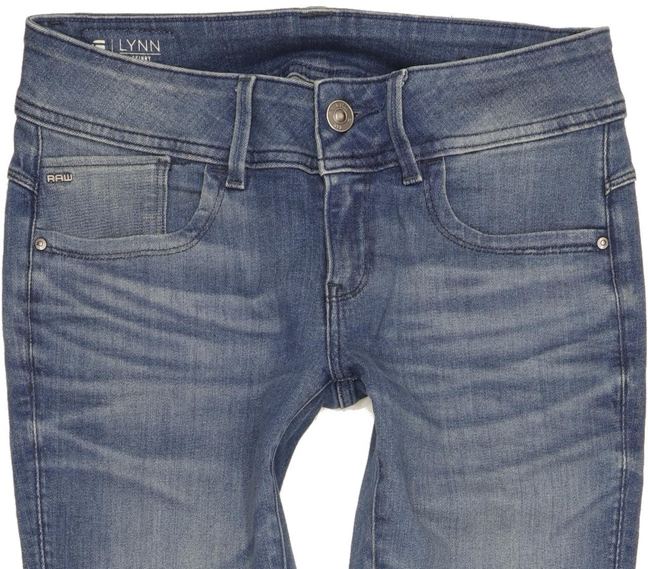 G-Star Lynn Mid Women Blue Skinny Slim Stretch Jeans W29 L30