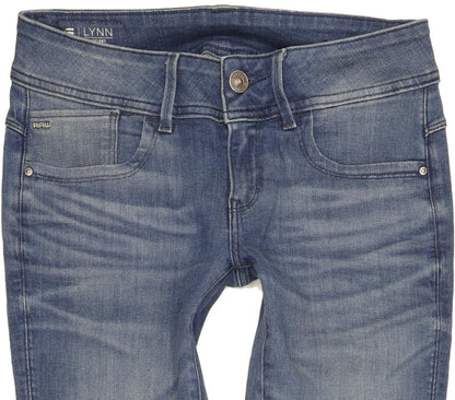 G-Star Lynn Mid Women Blue Skinny Slim Stretch Jeans W29 L30
