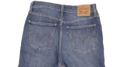 Levi's Mile Blue Wide-Leg Loose Cropped Stretch Jeans High Waisted W28 L25