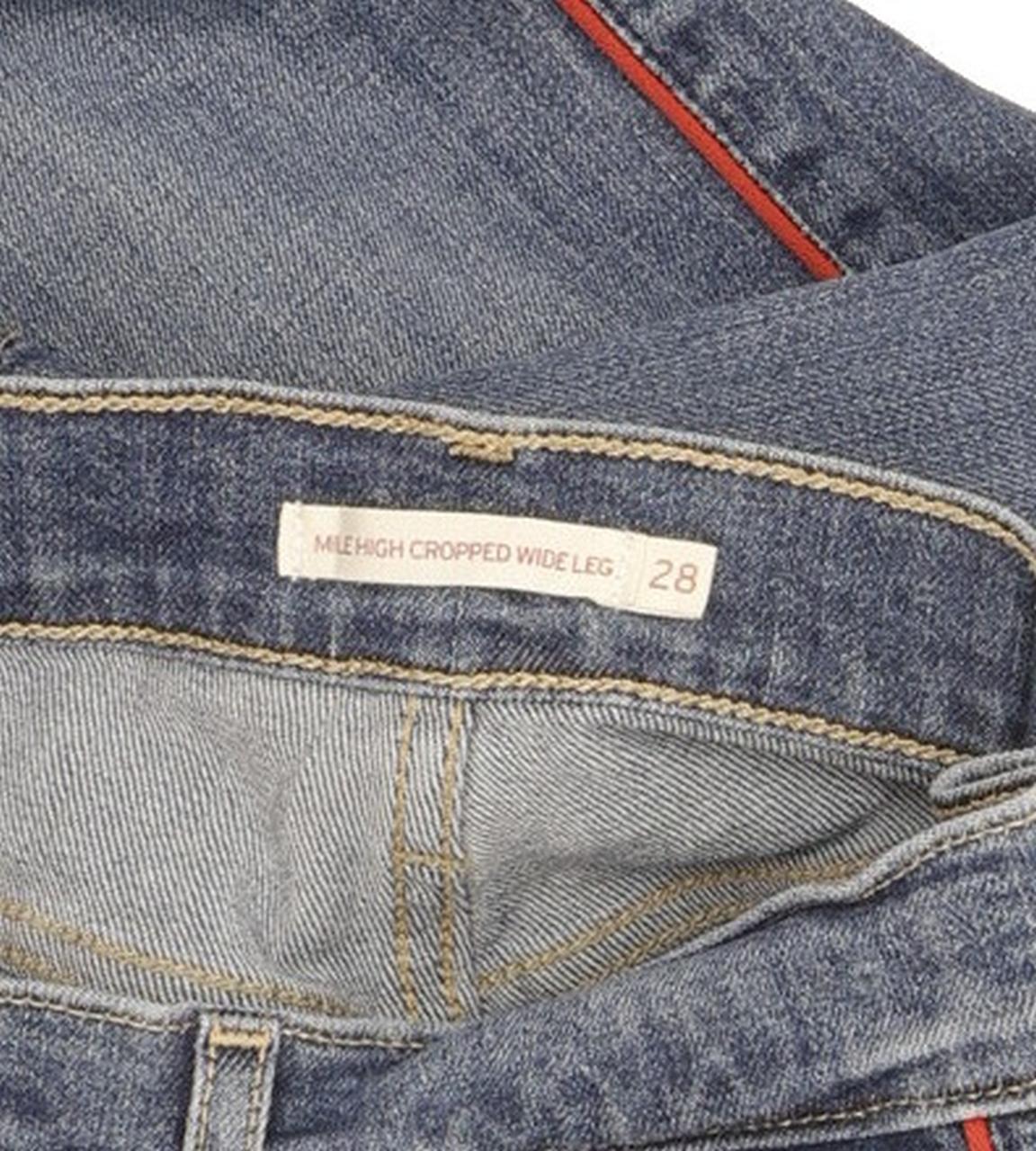 Levi's Mile Blue Wide-Leg Loose Cropped Stretch Jeans High Waisted W28 L25