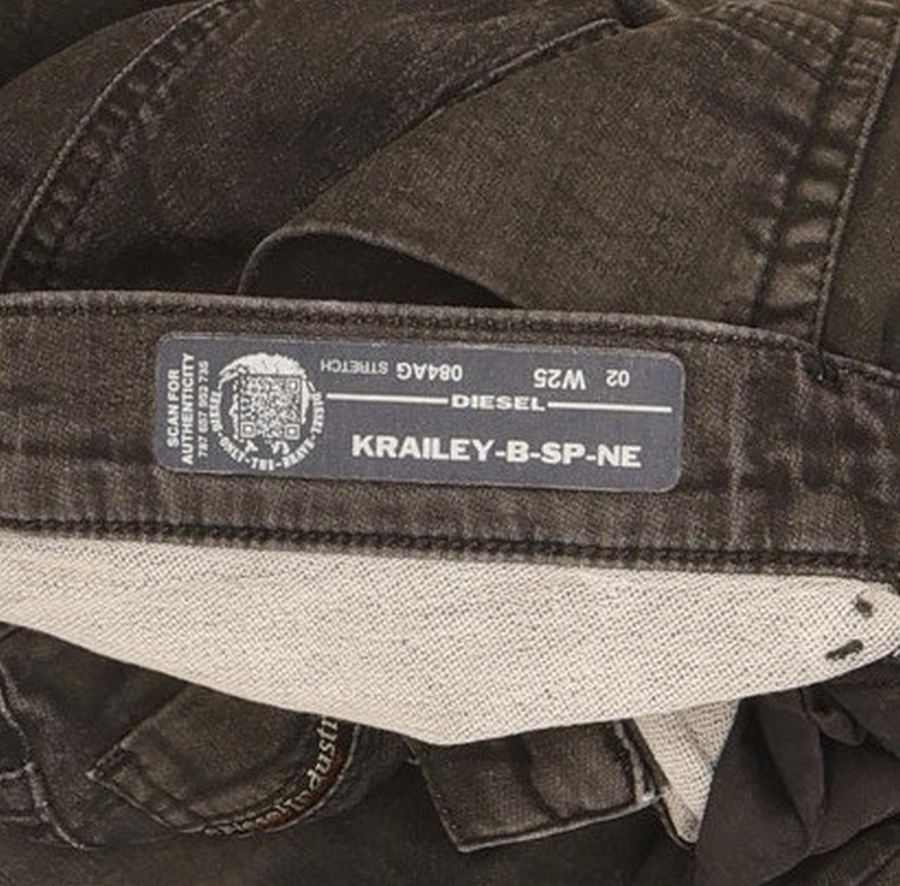 Diesel Krailey 084AG Men Black Skinny Slim Stretch Jeans W26 L28