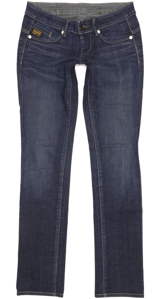 G-Star Midge Women Blue Straight Slim Stretch Jeans W28 L35
