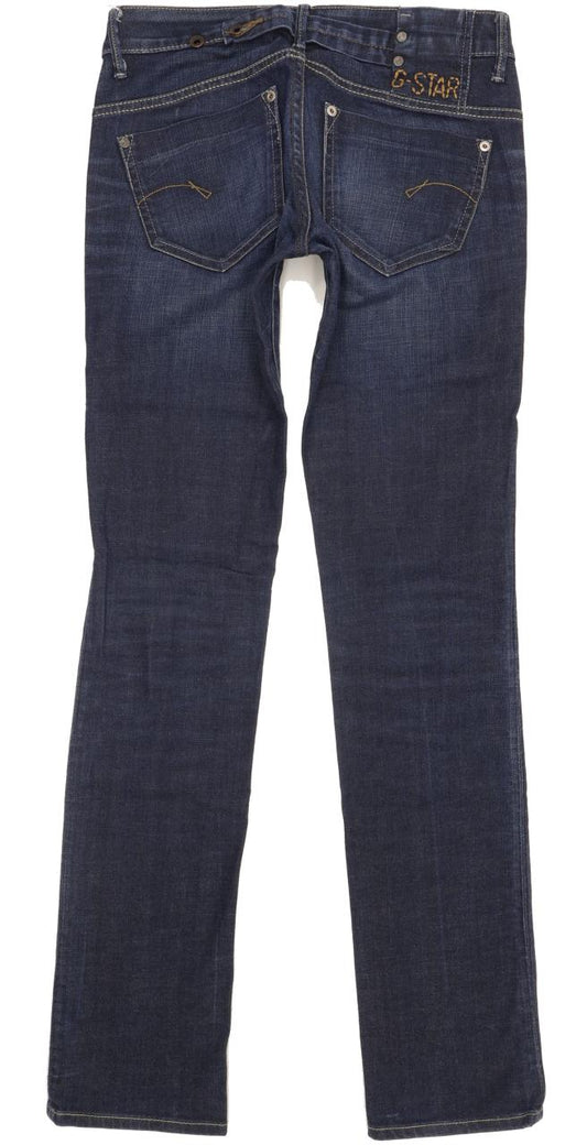 G-Star Midge Women Blue Straight Slim Stretch Jeans W28 L35