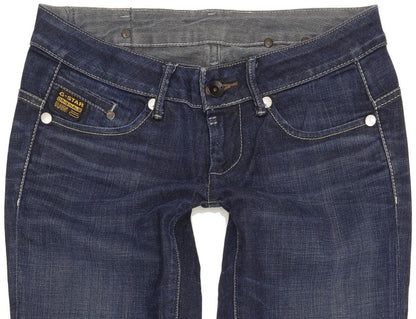 G-Star Midge Women Blue Straight Slim Stretch Jeans W28 L35