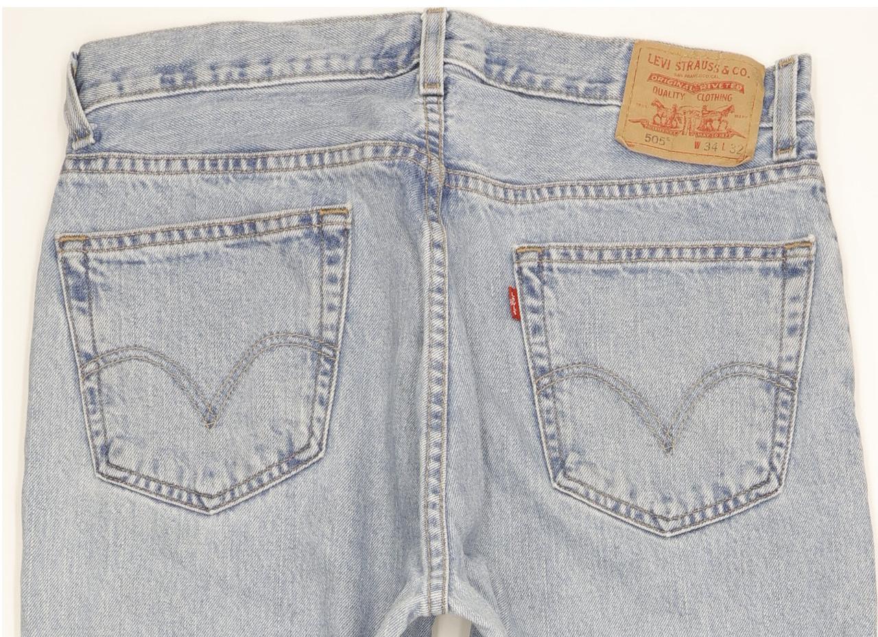 Levi's 505 Men Blue Straight Regular Jeans W34 L32
