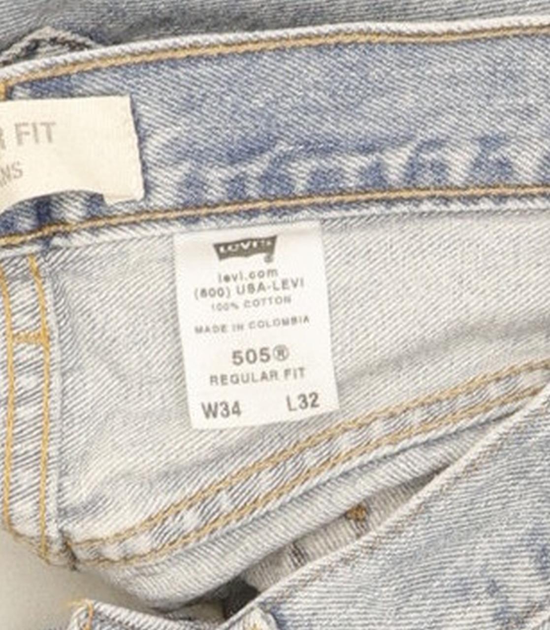 Levi's 505 Men Blue Straight Regular Jeans W34 L32