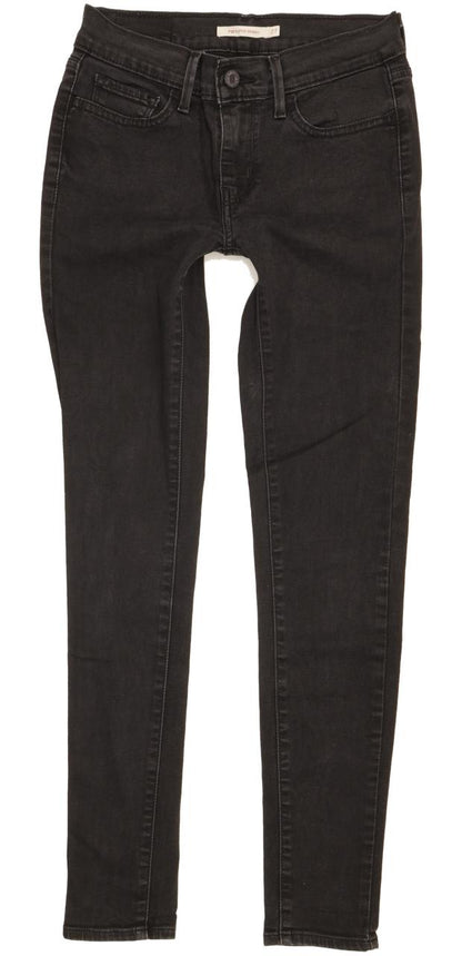 Levi's 710 Super Women Black Skinny Slim Stretch Jeans W27 L29