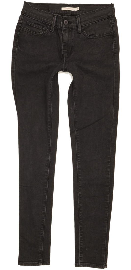 Levi's 710 Super Women Black Skinny Slim Stretch Jeans W27 L29