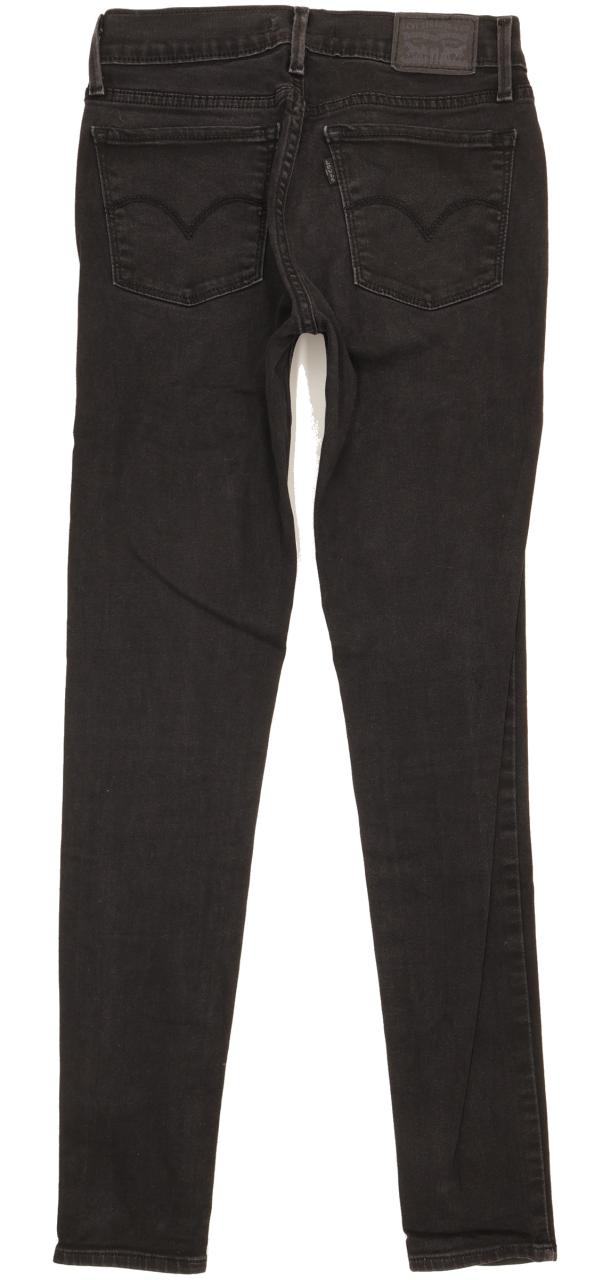 Levi's 710 Super Women Black Skinny Slim Stretch Jeans W27 L29