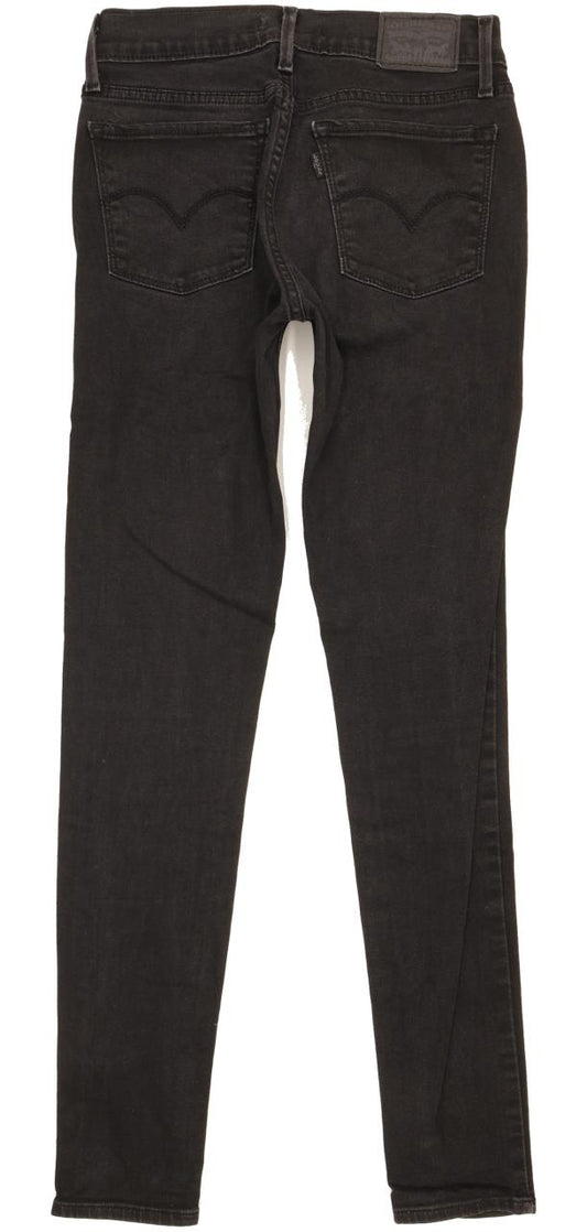 Levi's 710 Super Women Black Skinny Slim Stretch Jeans W27 L29