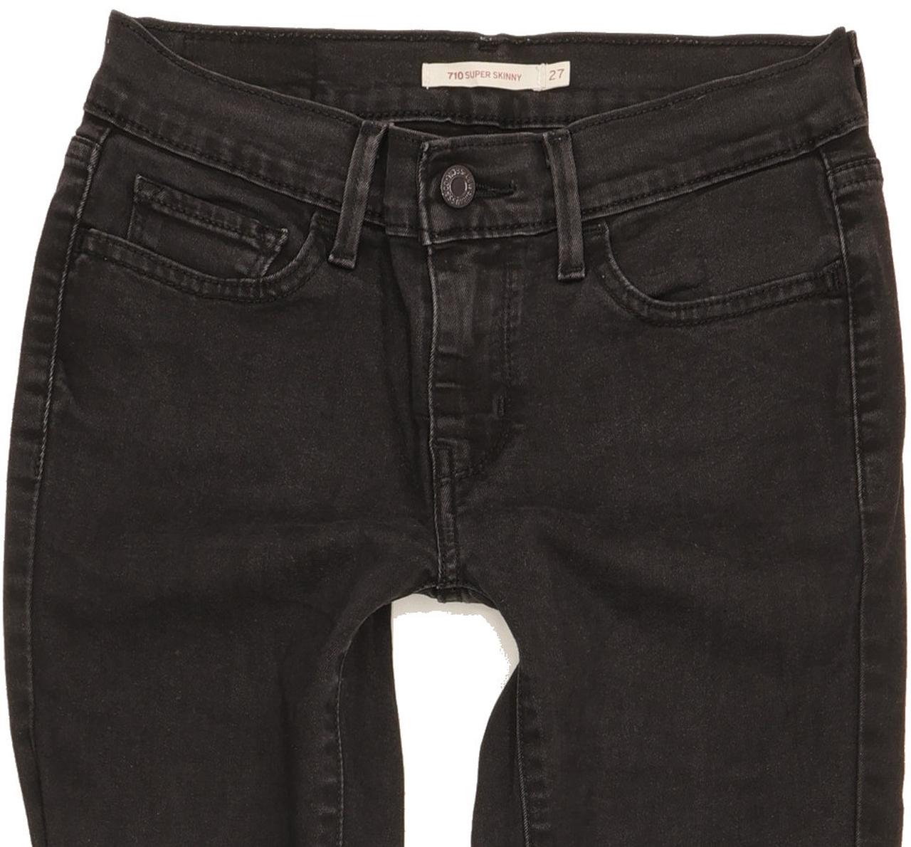 Levi's 710 Super Women Black Skinny Slim Stretch Jeans W27 L29
