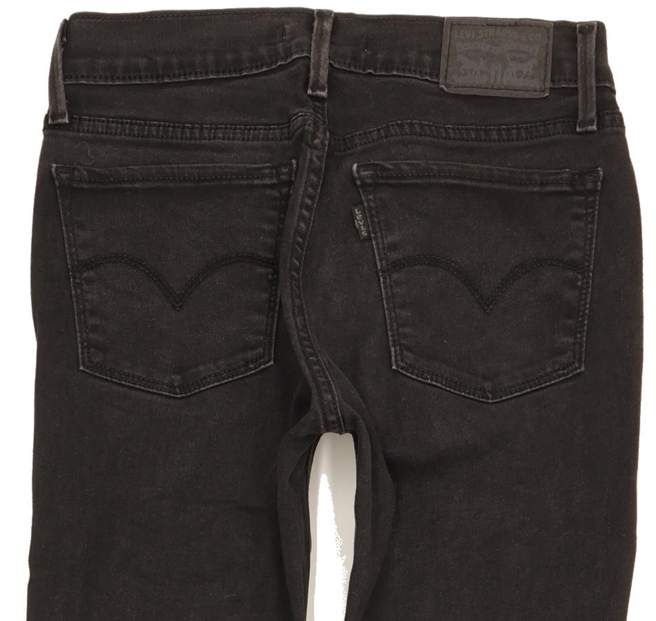 Levi's 710 Super Women Black Skinny Slim Stretch Jeans W27 L29