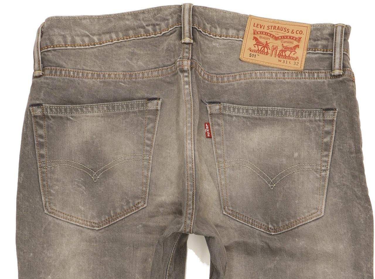 Levi's 511 Men Grey Straight Slim Stretch Jeans W31 L32