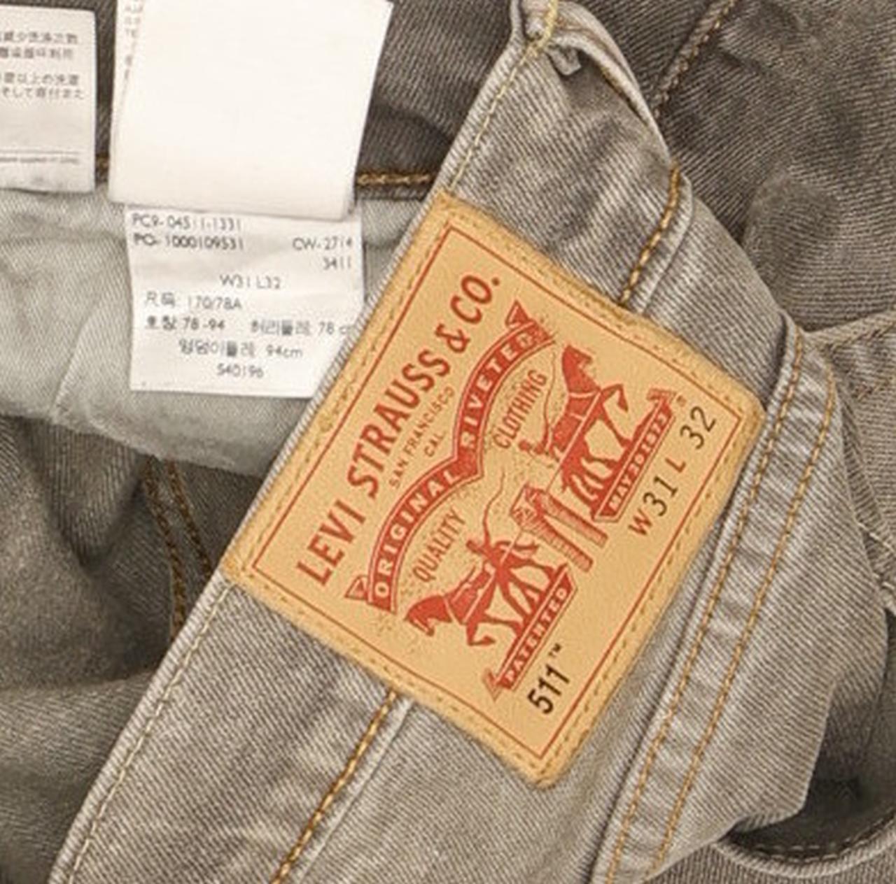 Levi's 511 Men Grey Straight Slim Stretch Jeans W31 L32