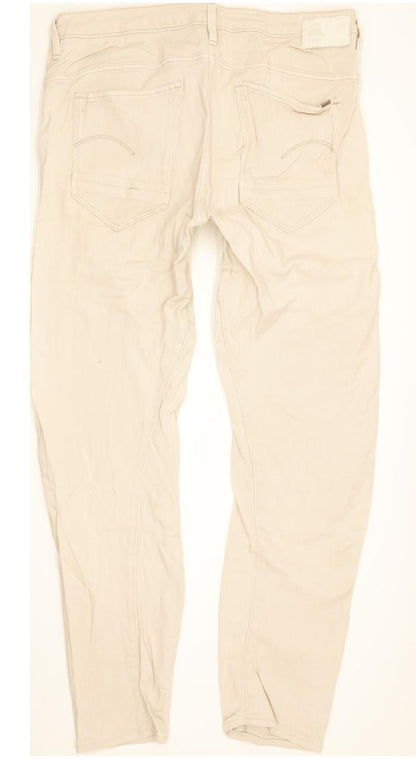 G-Star Arc 3D Women Beige Tapered Slim Boyfriend Stretch Jeans W29 L31