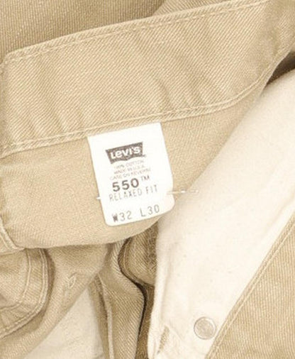 Levi's 550 Made in USA Men Beige Tapered Relaxed Jeans W32 L29