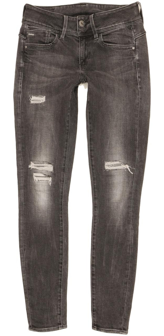 G-Star Lynn Mid Women Charcoal Skinny Slim Stretch Jeans W28 L31