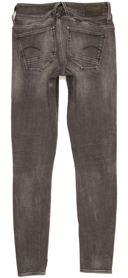 G-Star Lynn Mid Women Charcoal Skinny Slim Stretch Jeans W28 L31