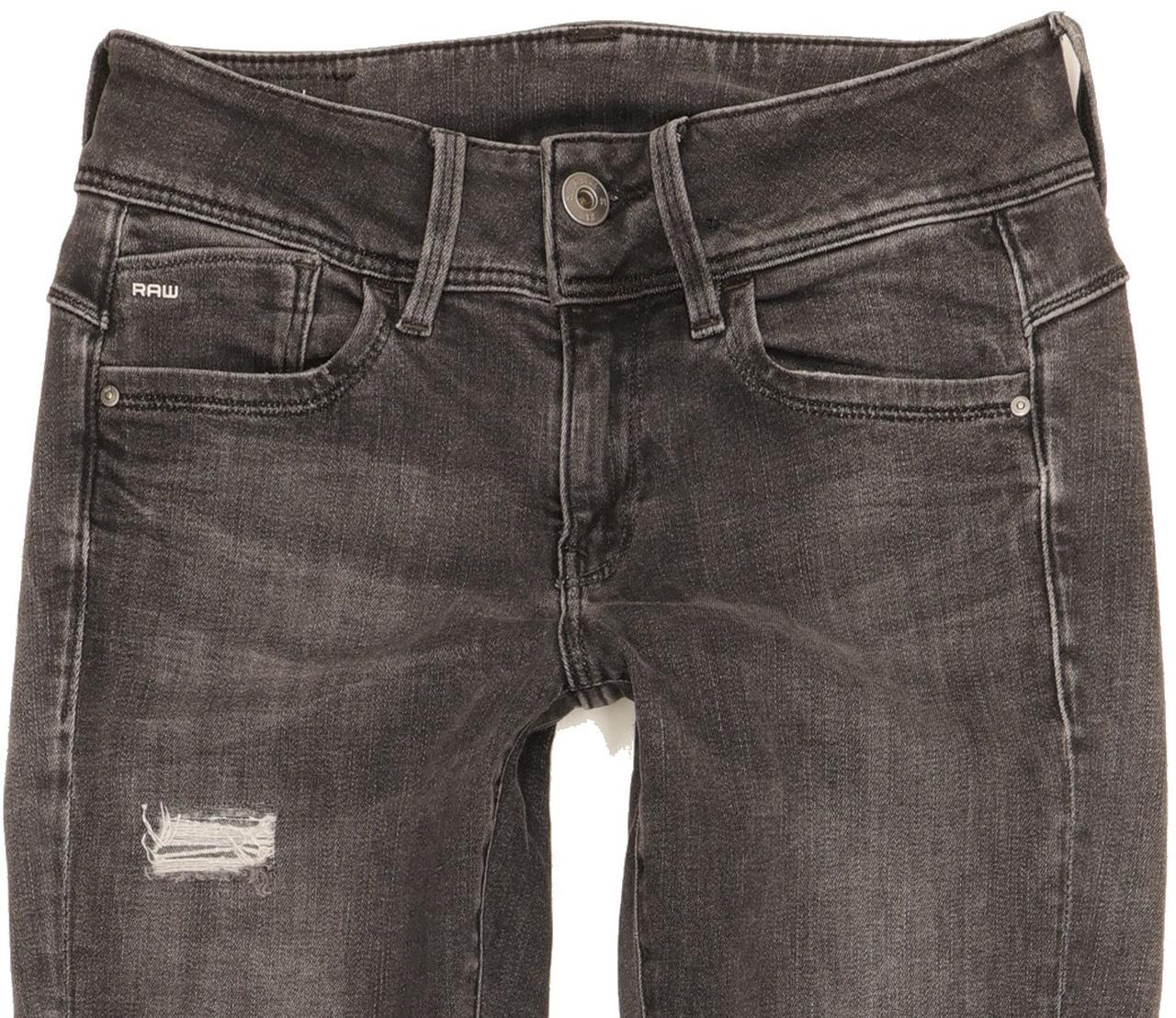 G-Star Lynn Mid Women Charcoal Skinny Slim Stretch Jeans W28 L31
