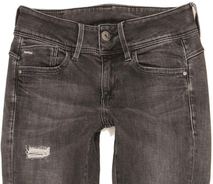 G-Star Lynn Mid Women Charcoal Skinny Slim Stretch Jeans W28 L31