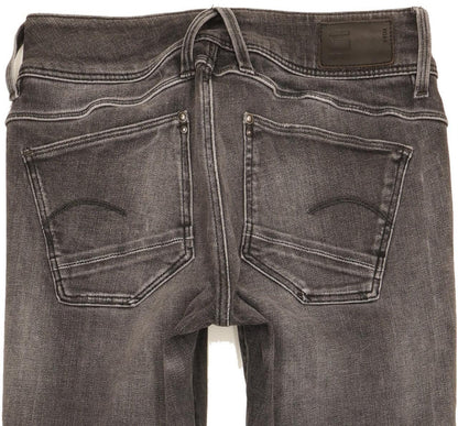 G-Star Lynn Mid Women Charcoal Skinny Slim Stretch Jeans W28 L31
