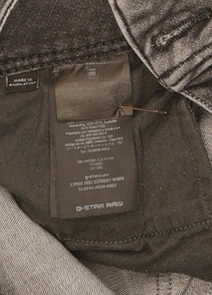 G-Star Lynn Mid Women Charcoal Skinny Slim Stretch Jeans W28 L31