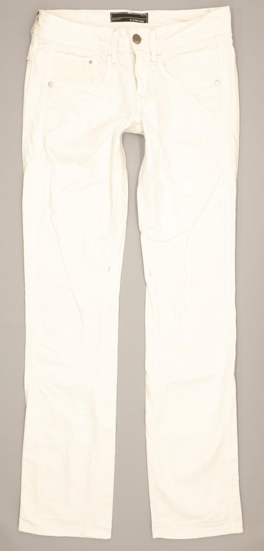 G-Star Saville Women White Straight Slim Jeans W28 L34