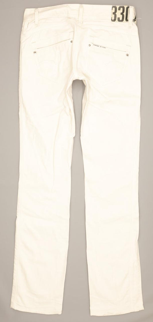 G-Star Saville Women White Straight Slim Jeans W28 L34