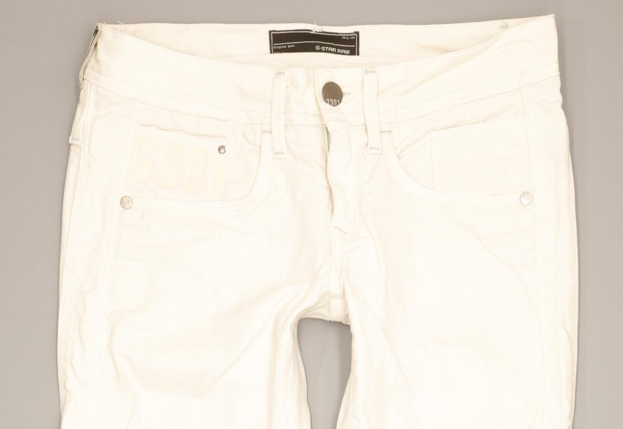 G-Star Saville Women White Straight Slim Jeans W28 L34