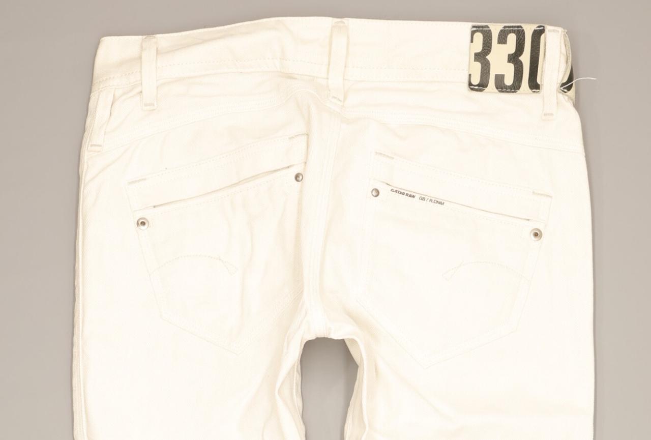 G-Star Saville Women White Straight Slim Jeans W28 L34