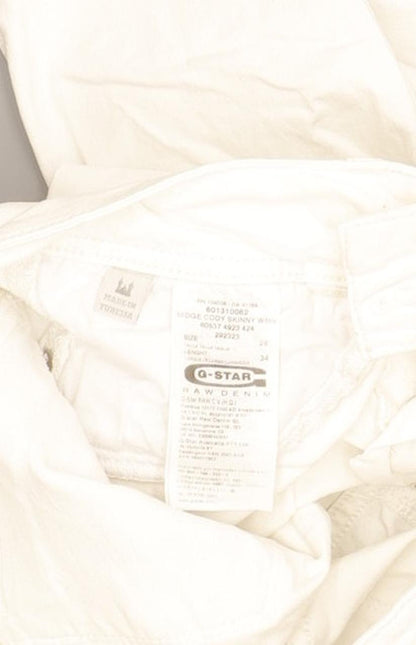 G-Star Midge Cody Women White Skinny Slim Jeans W28 L33