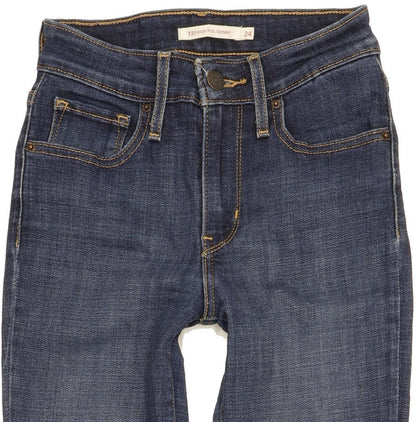 Levi's 721 Women Blue Skinny Slim Stretch Jeans W24 L27