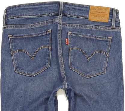 Levi's 711 Women Blue Skinny Slim Stretch Jeans W27 L30