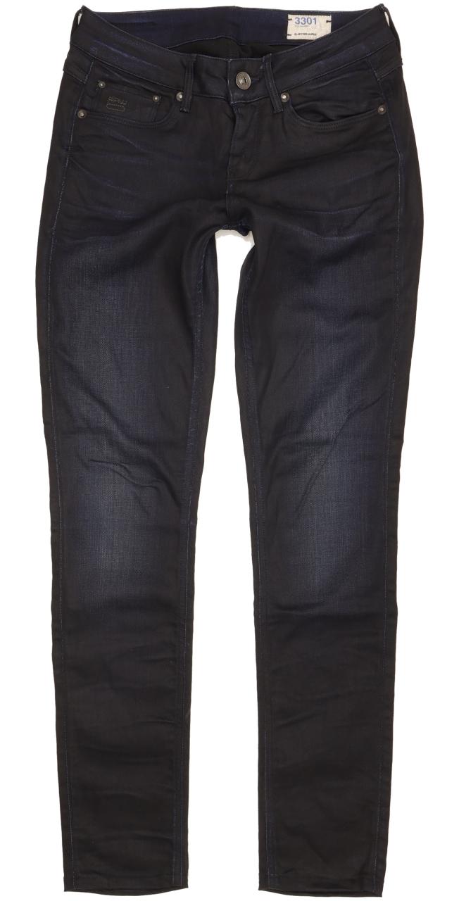 G-Star Women Navy Straight Slim Stretch Jeans W26 L31