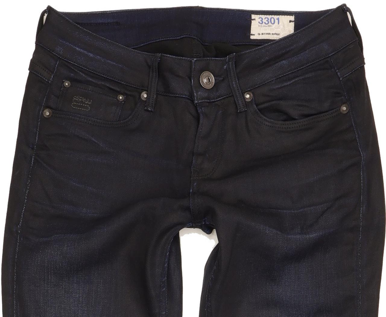 G-Star Women Navy Straight Slim Stretch Jeans W26 L31
