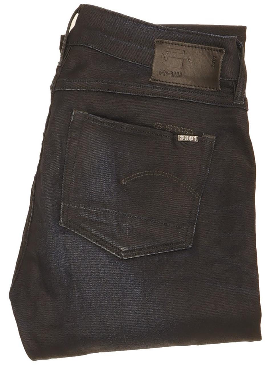 G-Star Women Navy Straight Slim Stretch Jeans W26 L31