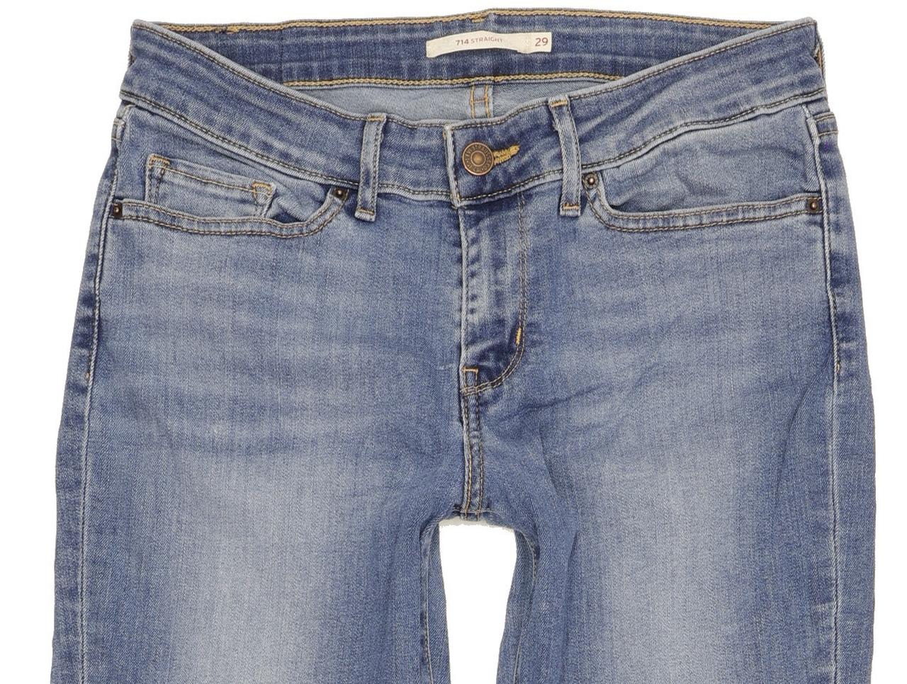 Levi's 714 Men Blue Straight Slim Stretch Jeans W29 L34