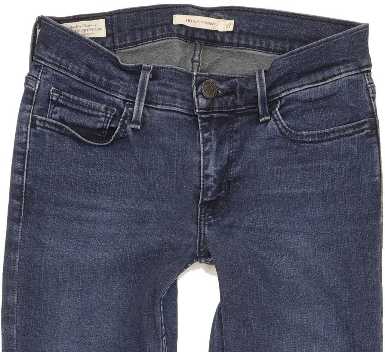 Levi's 710 Super Women Blue Skinny Slim Stretch Jeans W27 L30