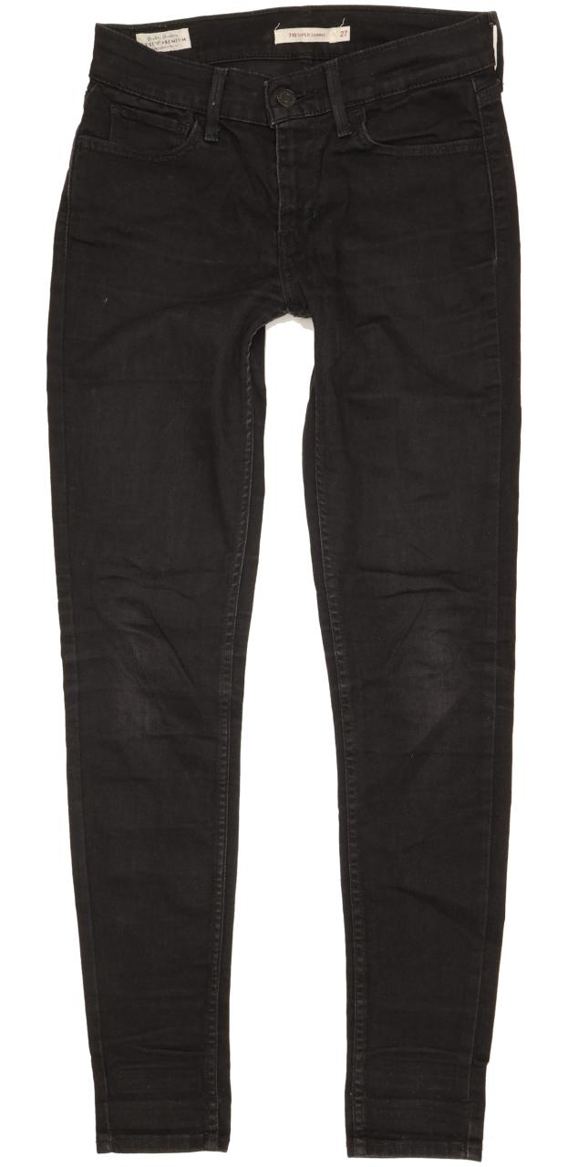Levi's 710 Super Women Black Skinny Slim Stretch Jeans W27 L29