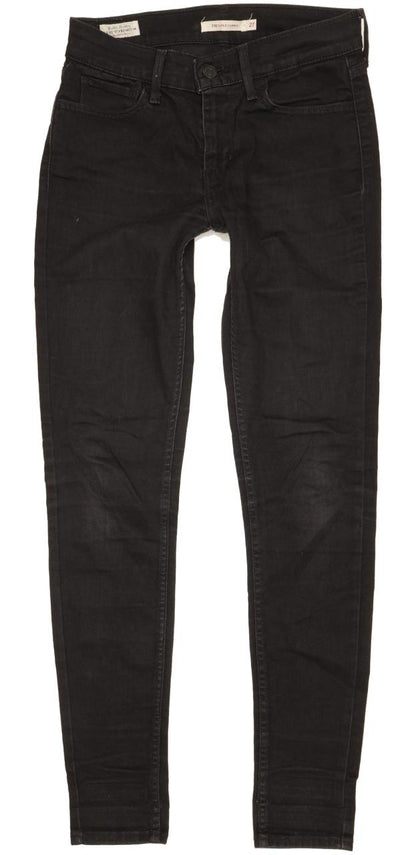 Levi's 710 Super Women Black Skinny Slim Stretch Jeans W27 L29