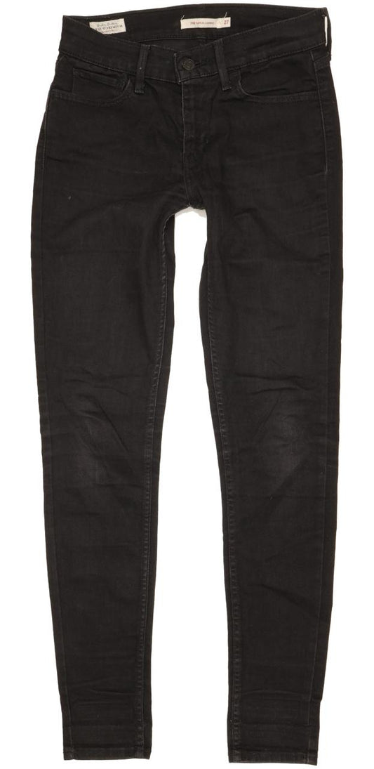 Levi's 710 Super Women Black Skinny Slim Stretch Jeans W27 L29