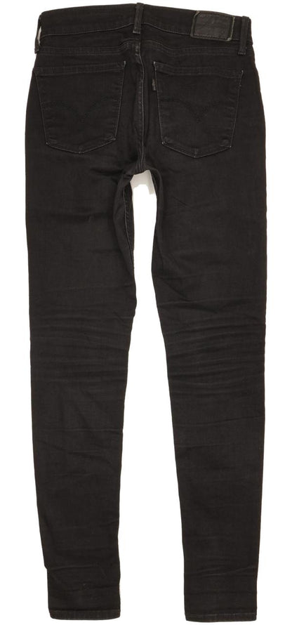 Levi's 710 Super Women Black Skinny Slim Stretch Jeans W27 L29