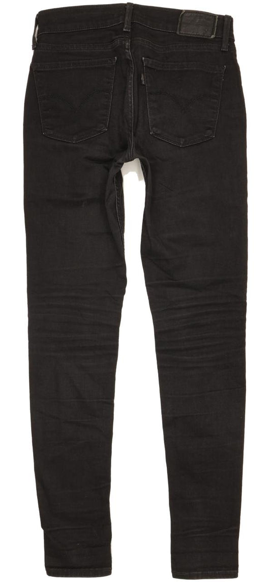 Levi's 710 Super Women Black Skinny Slim Stretch Jeans W27 L29
