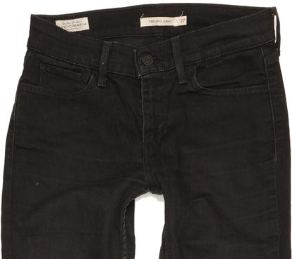 Levi's 710 Super Women Black Skinny Slim Stretch Jeans W27 L29