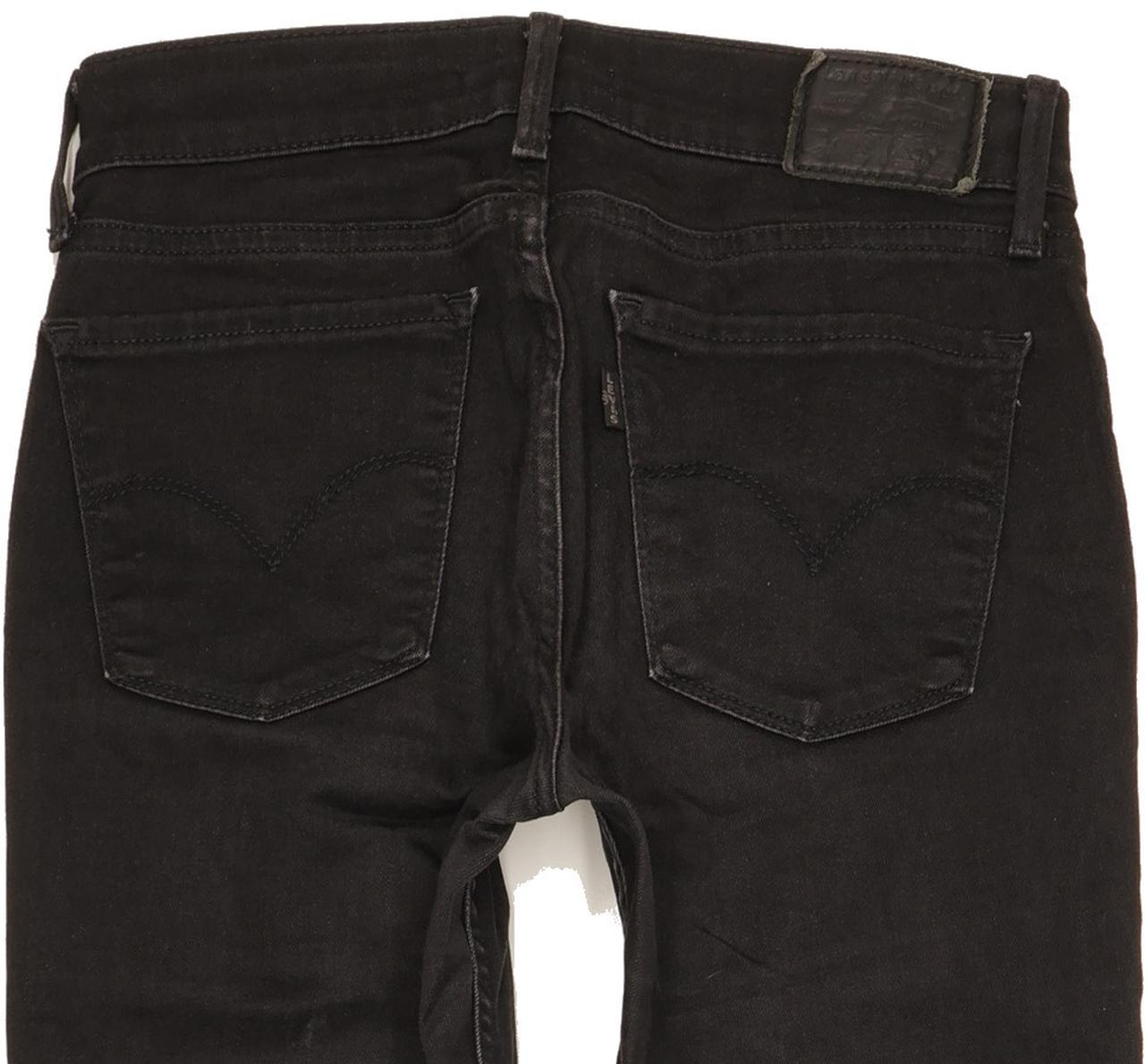 Levi's 710 Super Women Black Skinny Slim Stretch Jeans W27 L29