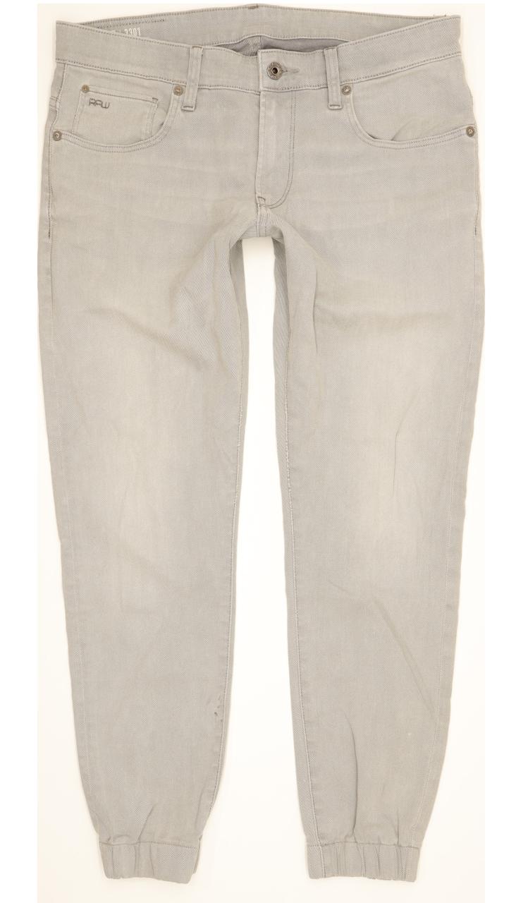 G-Star 3301 Super Men Grey Tapered Slim Stretch Jeans W33 L32