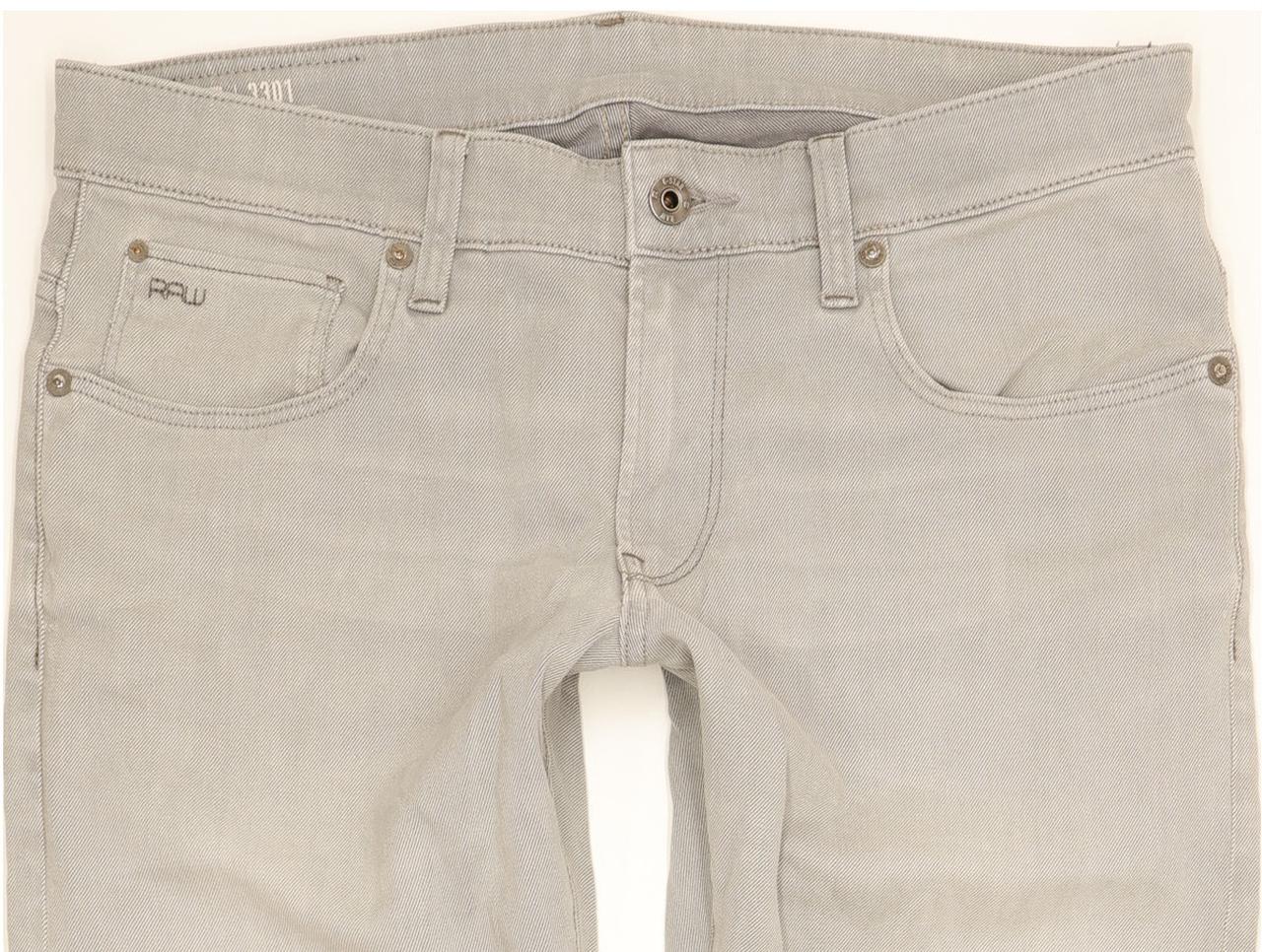 G-Star 3301 Super Men Grey Tapered Slim Stretch Jeans W33 L32