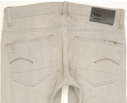 G-Star 3301 Super Men Grey Tapered Slim Stretch Jeans W33 L32